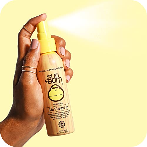 Sun Bum Revitalizing 3 in 1 Leave In Conditioner Spray, Vegan and Color Safe with UV Protection, Detangles and Reduces Frizz, 118ml