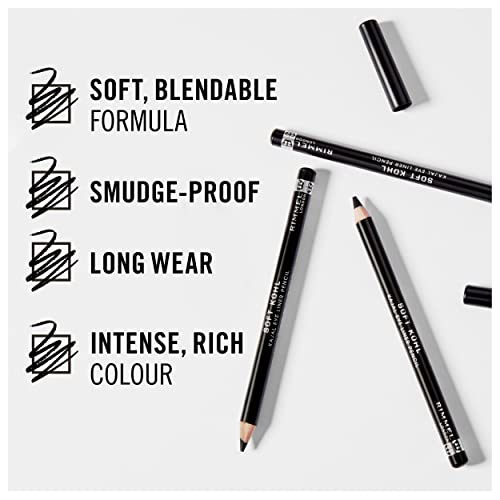 Rimmel London Soft Kohl Smudge-proof Eyeliner Pencil, Jet black, 1.2 g
