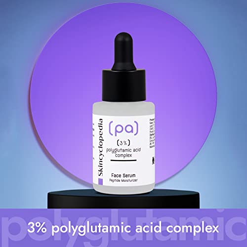 Skincyclopedia 3% Polyglutamic Acid Serum with Retinol and Hyaluronic Acid - Peptide Moisturiser for Oily, Combination, Dry, Sensitive and Acne P