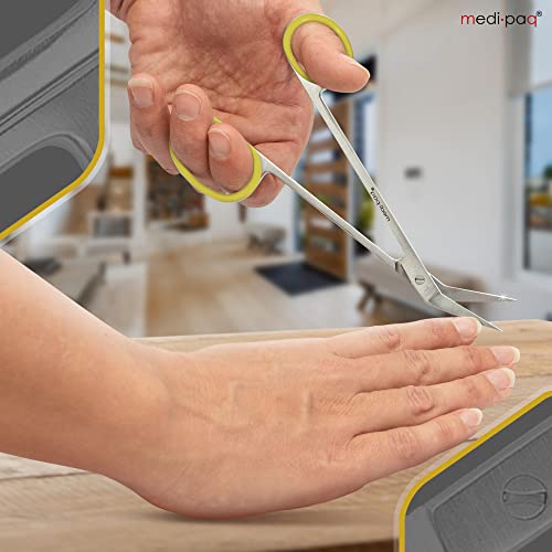 Medipaq Yellow Long Handle Toenail Scissors with Free Nail File - 1x Nail Scissors for Toenails - Extra Leverage for Tough Toenails - for The Eld