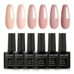 GZMAYUEN Nude UV Gel Nail Polish 10ML Pink UV/LED Soak-Off Gel Polish Set Long Lasting Nail Gel Varnish Nail Art Salon Manicure Kit 6Pcs