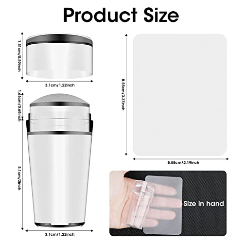 Silicone Nail Art Stamper Clear Jelly Soft Stamping Transparent Nail Stamp kit Nail Art Tools with Scraper Manicure Tools DIY French Tip Stamp Na