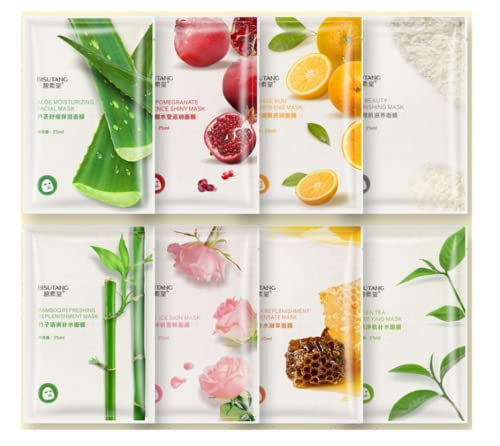 Organic Face Mask,Collagen Face Mask Sheet,Fruit Extracted Beauty Face Mask Multipack,Skincare Facial Mask Sheets,Facial Mask facial,Moisturizing