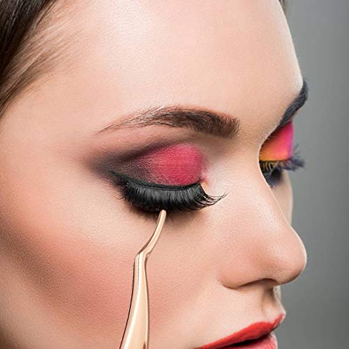 Erised's Bifrost Eyelashes Applicator Tool Eyelash Extension Tweezers Remover Clip Tweezers Nipper,lash Lift (Rose Gold)