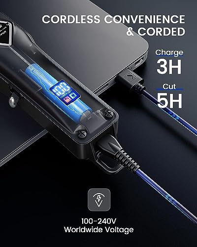 GLAKER Hair Clippers for Men - Cordless Professional Barber Clipper Hair Cutting Kit with 15 Guide Combs for Haircut, Trimming & Grooming