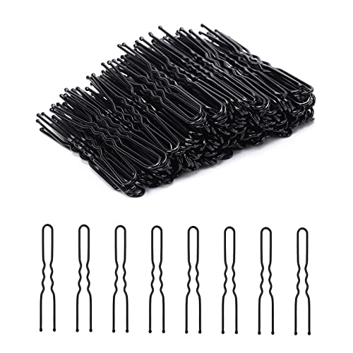 Cehony U Shaped Hair Pins, 200 Count Buns Waved U-shaped Hair Pins for Updos with Box for Women Lady Girls Bobby Pins French Historical Hair Pin