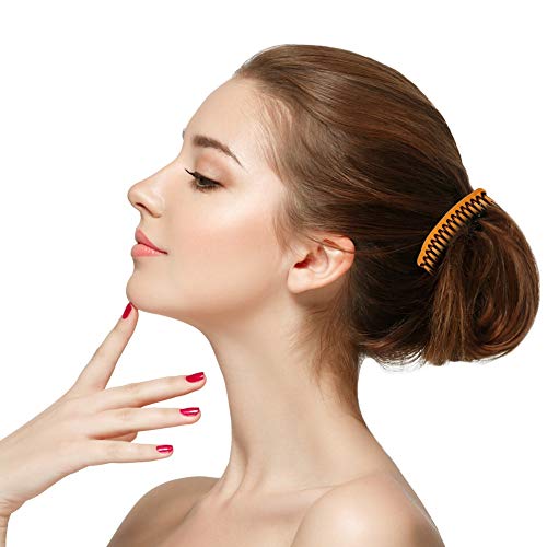 DaricowathX 8 Pieces Hair Combs, 8.5 cm Hair Side Comb Set Slides Tortoise Plain Hair Combs Clear Plain Hair Combs Side Combs Hair Combs(Coffee)