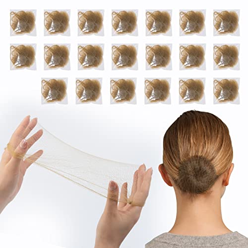 PROUSKY 20 Pcs Hair Nets, Hair Bun Holder Hairnets for Bun Hair Nets Invisible Elastic Edge Mesh Ballet Bun Net Holder for Women Girls Dance Nurs