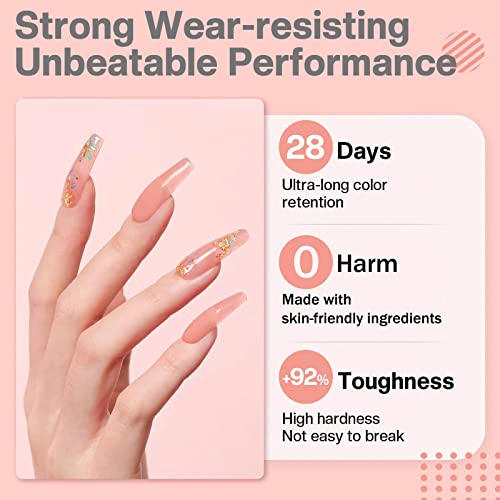 Nail Extension Kit, Gel Nail Kit Builder 2 Colors Poly Extension Gel False With Slip Solution , All-In-One Nail Gel Kit For Beginners Nail Art Fr