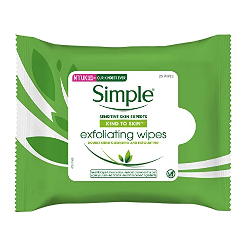 Simple Kind To Skin Exfoliating Facial Wipes, 25 Wipes