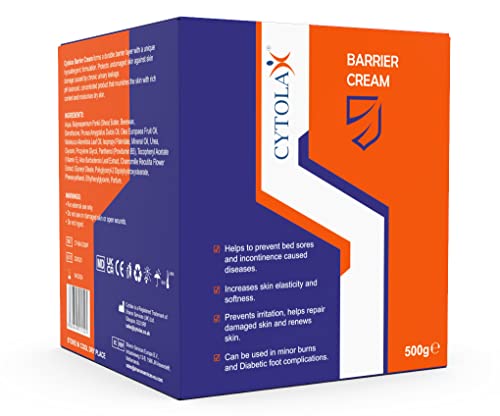 Cytolax Barrier Cream 500g | Durable 24hour Protection | Prevents Skin Irritation & Sores | Improves Elasticity & Repairs Damaged Skin | Incontin