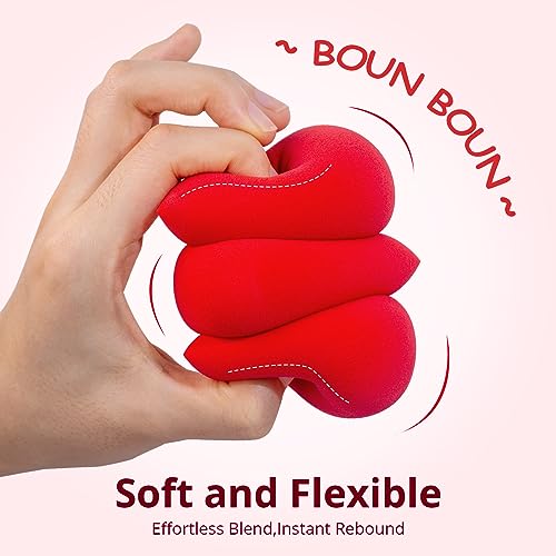 BEAKEY Make up Sponges, Non-Latex, 5 Pcs Soft Foundation Sponge, Makeup Sponge for Foundation, Liquid, Creams and Powders (Multi-Color)