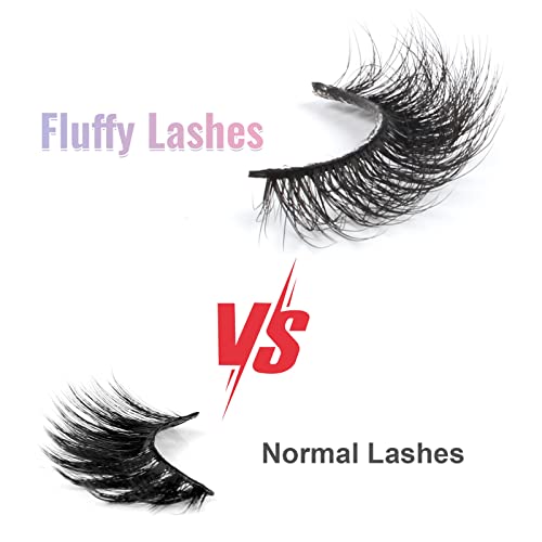 Oreola False Eyelashes Natural Fluffy Wispy Faux Mink Lashes Fluttery Light Fake Eyelashes Super Soft 7 Pairs Pack
