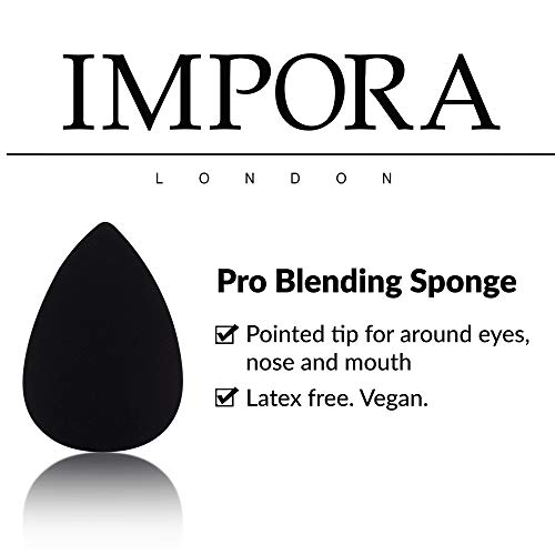 Beauty Makeup Blender/Foundation Sponge Trio Set by Impora London. Original Teardrop/Egg Shape. Vegan, Latex Free. For use with Liquids, Conceale