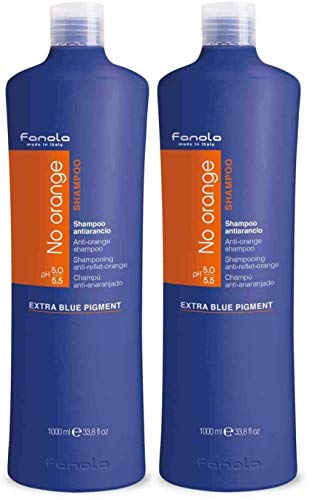 Fanola No Orange Shampoo, Anti-Orange Tones Shampoo for Neutralize Copper, Orange and Red Tones with Immediate Toning Action for Dark Colored Hai