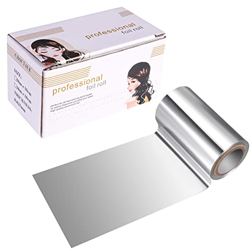 Fuyamp 1 Pack 15 M Foil Silver Hair Foil, Aluminium Hair Foil Silver Hairdressing Foil for Hair Highlighting and Coloring, 10 cm Width Hair Foil