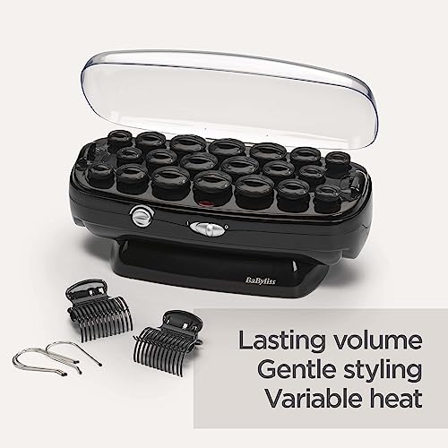 BaByliss Thermo-Ceramic Heated Hair Rollers, Long Lasting Curls, Hair Rollers With Pins