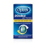 Optrex Double Action, For Itchy & Watery Eyes, Soothing & Lubricating Drops, 10ml each, Restores Eye Moisture, Instant & Long Lasting Relief, Pre