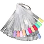 50 Nail Art Practise Tips Swatch Sticks Display Fan Pallete Colour Display Fake Tips Clear
