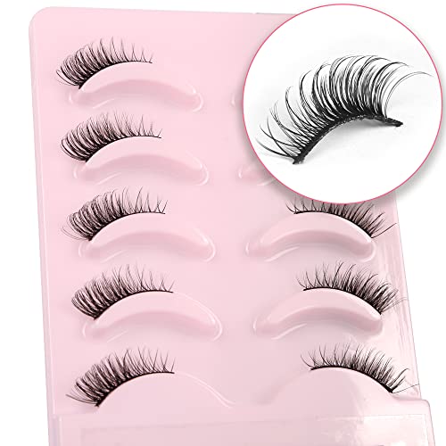 False Eyelashes Half Lashes Natural Wispy Cat Eye lashes Fluffy Volume Strip 1/2 lashes Accent Corner 3/4 Eye Lashes Cluster DIY Fake Eyelashes P