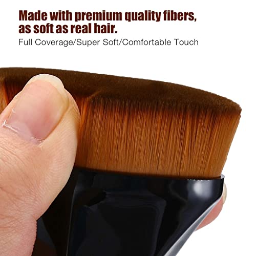 Foundation Makeup Brush, Top Kabuki Face Brush Multifunctional for Blending Liquid, Cream or Flawless Powder Cosmetics (black)