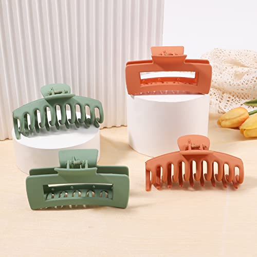 Hair Claw Clips for Women Girls, 8 PCS Hair Clips for Thick Hair, Thin Hair Strong Large Hold Hair Claw 4.3" Nonslip Hair Clamps Claw Clip Grips