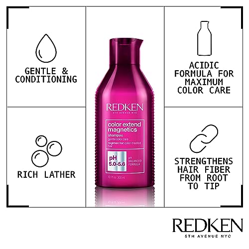 REDKEN Shampoo & Conditioner, For Coloured Hair, Enhances Shine, Color Extend Magnetics, Power Duo 500 ml Set