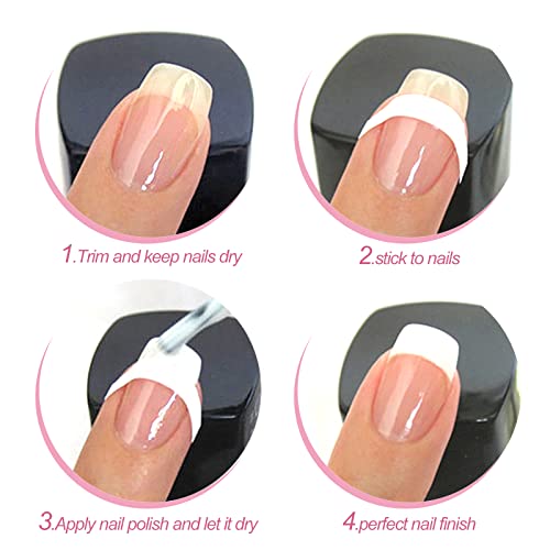 Hanyousheng 1440 Pcs French Nail Stickers, 30 Sheets French Manicure Stickers, Self-Adhesive French Tip Guides Nail Stickers for Gel Nails, Nail