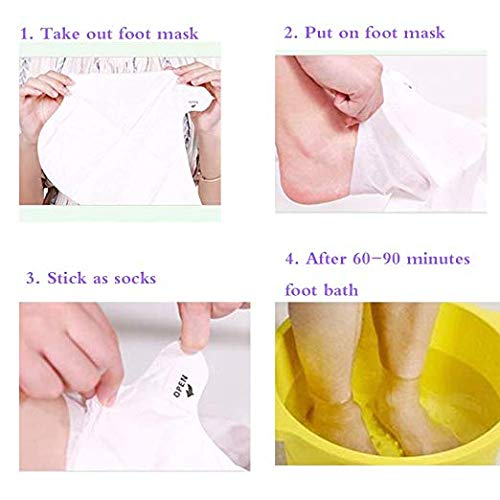 BOMPOW Foot Peel Mask, Exfoliating Socks Foot Mask, Peel Off Dry Dead Cracked Hard Skin in 3-7 Days, Lavender Scented Exfoliating Foot Socks, 2 P