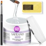 Saviland 60g Builder Nail Gel Kit - Clear Nail Gel Builder Nail Extension Gel Set Nail Strengthen Nail Art Kit Manicure Set Gel Nail Kit with 100