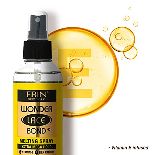EBIN NEW YORK Wonder Bond Melting Spray 8oz/ 250ml - Extra Mega Hold (Original) No Reside, Long Lasting Formula with Protecting Edges, Gives Unde