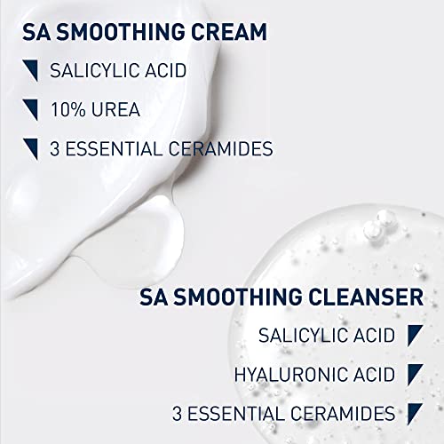 CeraVe SA Smoothing Routine: Cleanse and Moisturise Duo For Rough and Bumpy Skin, For use on Face and Body, Cleanser 236 ml and Cream 340 g