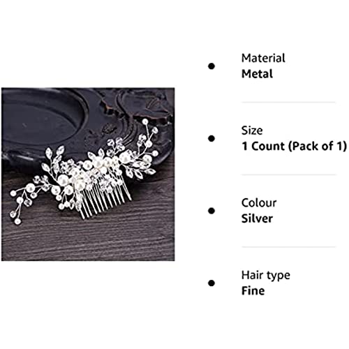 Bridal Flower Side Hair Clips Pearl Flower Hair Piece Wedding Hair Accessories for Brides Bridesmaid,Girls,Women