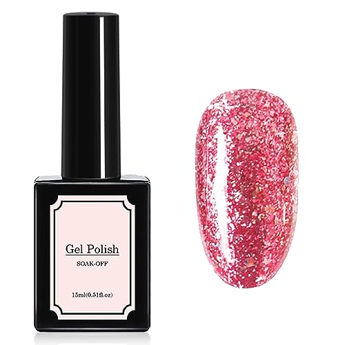 Gold Glitter Nail Polish - Champagne Color Nail Polish - Quick Drying Long-Lasting Nail Varnish - Peel Off Nail Polish No UV Needed - No Odor Non