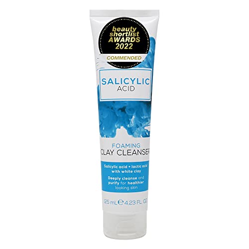 Creightons Salicylic Acid Foaming Clay Cleanser (125ml) - Contains Salicylic Acid & Lactic Acid with White Clay to Deeply Cleanse & Purify for He