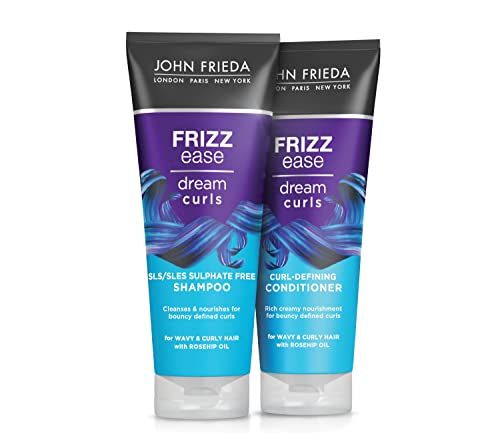 John Frieda Frizz Ease Dream Curls Shampoo and Conditioner Duo Pack 2x 250 ml, Sulphate-Free Shampoo and Conditioner for Naturally Wavy and Curly