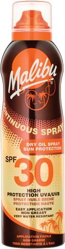 Malibu Sun SPF 15 Bronzing Tanning Coconut Oil Spray with Medium Protection, Water Resistant, Tropical Scent, 200ml
