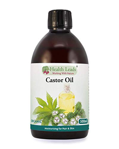 Castor Oil Cold Pressed & Organic 500ml, Unrefined - Pure & Natural, No-GMO, Hexane & Solvent Free, Vegan, For Strong, Healthy, Shiny Hair, Beard