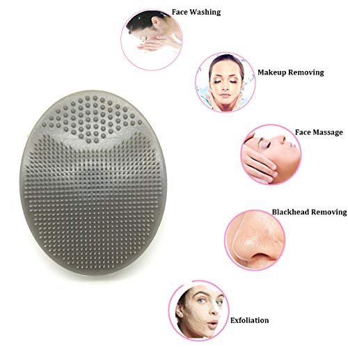 HieerBus Facial Cleansing Brush,Soft Silicone Face Scrubber,Facial Exfoliation Scrub for Massage Pore Cleansing Blackhead Removing Deep Scrubbing