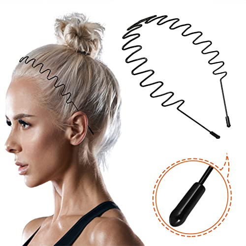 Mens Hair Band Sports Hair Bands for Men, Non-Slip Sports Fashion Headband, Metal Hair Band for Men, Hair Hoop for Outdoor Sports, Weddings,Daily