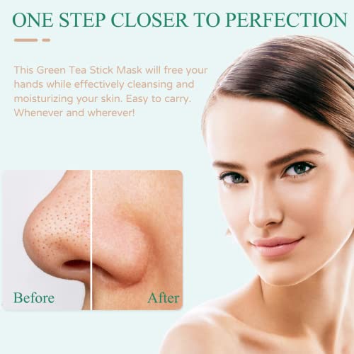 Green Tea Mask Stick for Face, 2Pack Poreless Deep Cleanse Mask Stick, Blackhead Remover with Green Tea Extract, Deep Pore Cleansing, Moisturizin