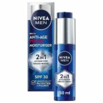 NIVEA MEN Anti-Age 2in1 Power Moisturiser (50ml), With SPF 30, Luminous 630, and Hyaluronic Acid for Sun Protection, Dark Spot Prevention, and Yo