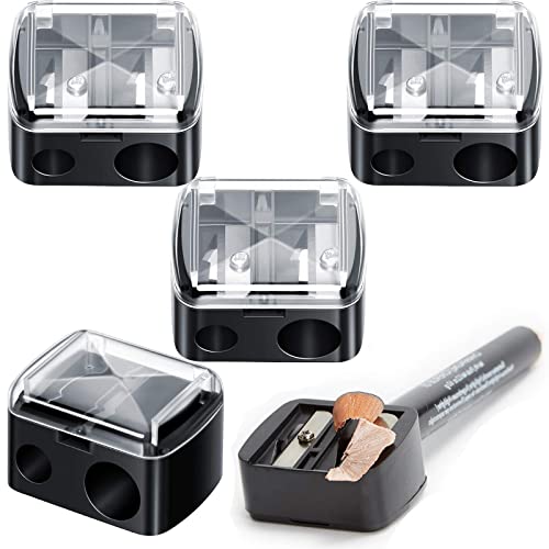 Eyeliner Sharpener,4pcs Beauty Pencil Sharpener,Pencil Sharpeners,Makeup Sharpener,Sharpener,2 Holes Pencil Sharpeners,for Pencil Crayon Eyebrow