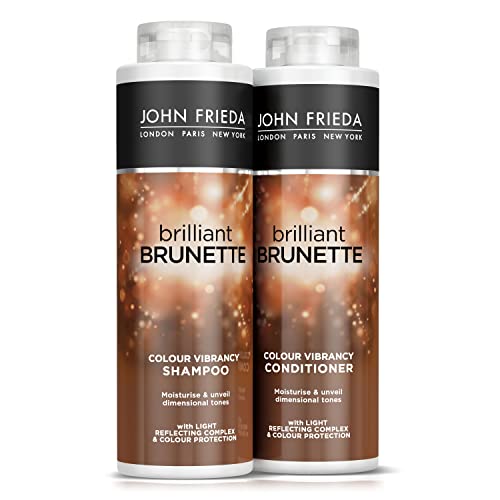 John Frieda Brilliant Brunette Colour Vibrancy Conditioner 250 ml, Conditioner for Brunette Hair, Hydrating Conditioner for Brown Hair