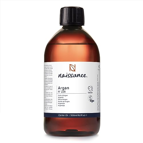Naissance Argan Oil (no. 228) 500ml - Natural Growth Hair Mask, Anti-Ageing, Antioxidant, Vegan, Growth, Hexane Free, No GMO - Moisturiser & Cond