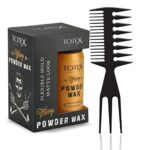 Totex Hair Styling Texturising Powder Wax | Volumizing Thickening Dust Powder Styler | Matt Look 20gr + Hair and Beard Styling Comb No 2 | Flexib