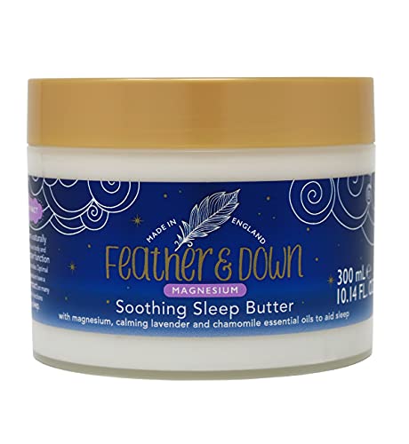 Feather & Down Magnesium Soothing Sleep Butter (300ml) - With magnesium, calming lavender & chamomile essential oils to aid sleep. Vegan Friendly
