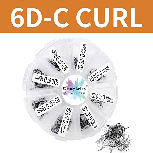 Pre Made Fan Volume Eyelash Extensions 10D 0.07mm D Curl 500 Fans 9-16mm Mixed Tray Premade Fans Loose Volume Lash Extensions Handmade Promade Lo
