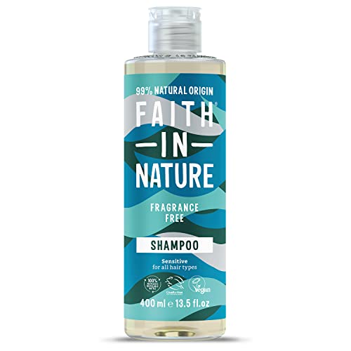 Faith In Nature Natural Fragrance Free Shampoo, Sensitive, Vegan & Cruelty Free, No SLS or Parabens, for All Hair Types, 400ml