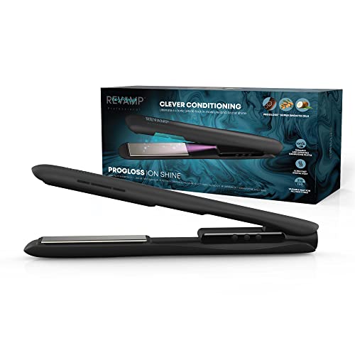 REVAMP Progloss Liberate Shine Cordless Straightener, Ceramic Compact Straightener with Lithium-Ion Technology for Frizz-Free Hairstyles, Infused